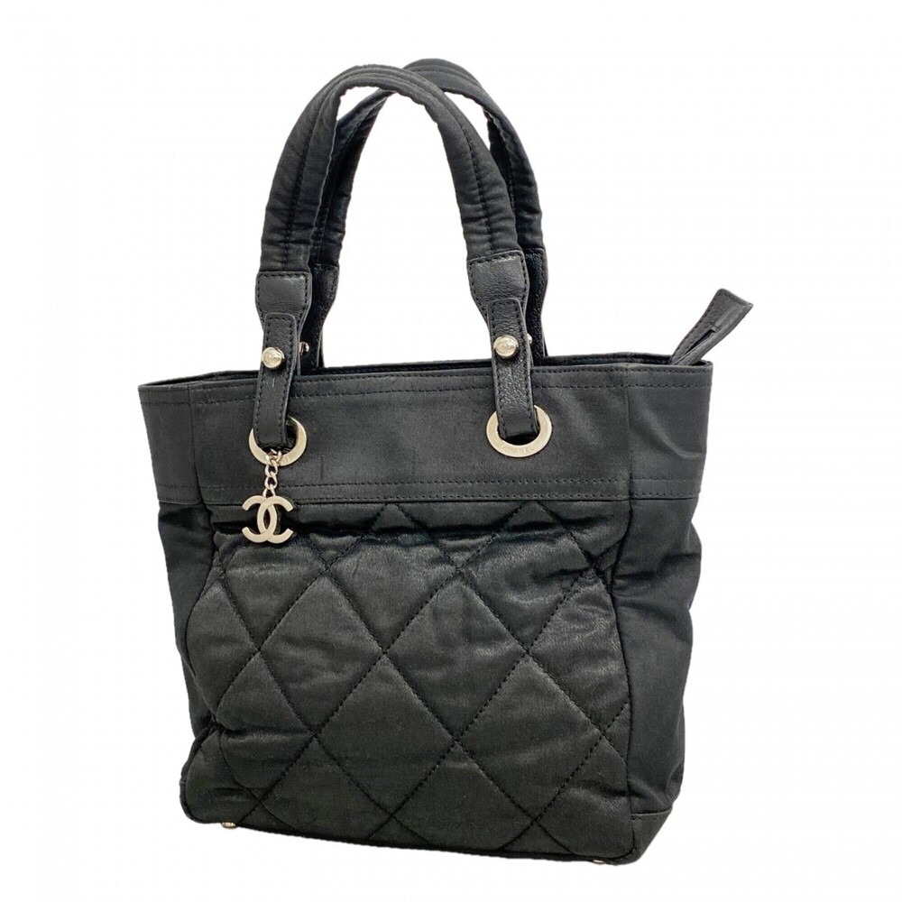 CHANEL Black Canvas Tote Bag